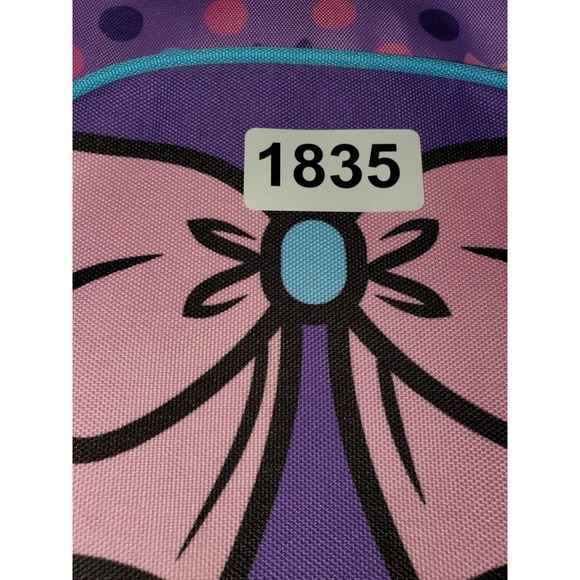 Girls Purple Regular School Backpack with Front Zipper Pocket Beautiful Print - Picture 7 of 7